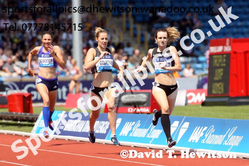Sarah McDonald (GB) wins the womens 1500 metres, IAAF Diamond League, Birmingham. Photo: David T. Hewitson/Sports for All Pics